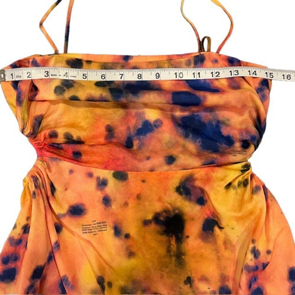 Rokh Women's Orange Tie Dye Open Side Spaghetti Strap Top Size Small - Picture 11 of 13